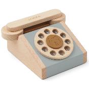 Selma wooden toy classic phone - Blue fog mix