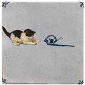 Modern Ceramic Storytiles - Cat and mouse