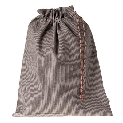 Sac en tissu / emballage cadeau Noël maileg - rayures dark / sand