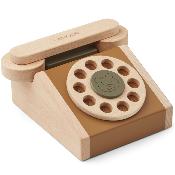 Selma wooden toy classic phone - Golden caramel multi mix