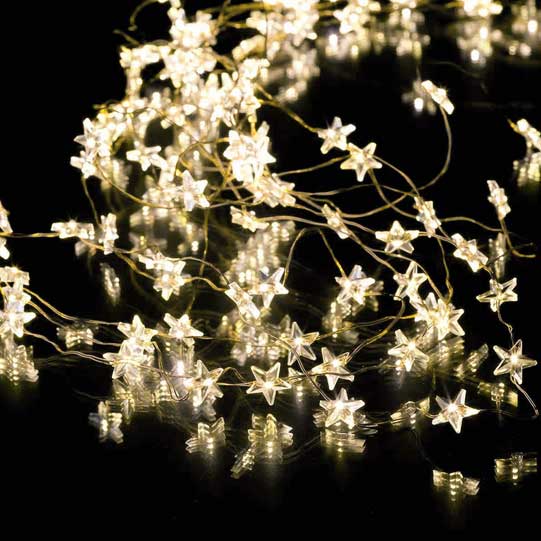 Guirlande lumineuse LED fleurs fil argent SIRIUS l  Déco  Guirlande noël chambre enfan