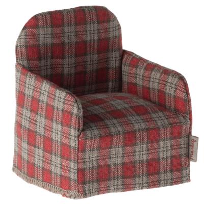 Fauteuil pour souris maileg - carreaux tartan rouge