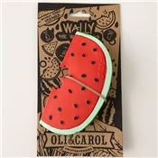 Natural Rubber Teether and Bath Toy Oli and Carol - Wally Watermelon
