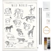 Embroidery school poster Kit - Wild Animals