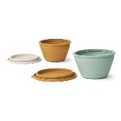 Dale foldable bowl set liewood - golden caramel multi mix