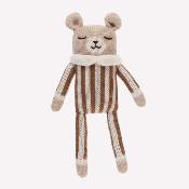 Teddy Soft Toy - Nut Striped Jumpsuit