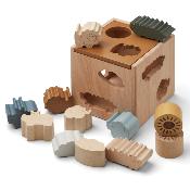 Gary puzzle cube, Beach wood - Safari golden caramel multi mix