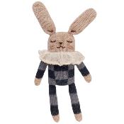 Bunny soft Toy - navy blue checks Pyjamas