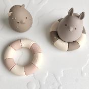 Bath Toys Bunny Kitten and Swim ring - Shitake mix