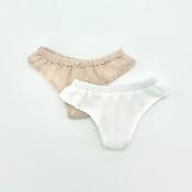 Set 2 doll clothes - white / pink plumetis panties