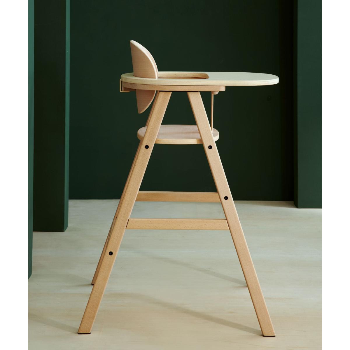 Nobodinoz growing green Tablette en bois pour chaise haute l