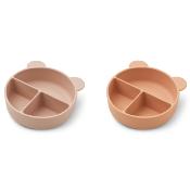 Connie divider bowl, 2 pack Liewood - Bear rose mix