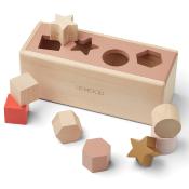Midas puzzle box, Beach wood - Geometric Tuscany Rose multi mix