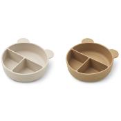 Connie divider bowl, 2 pack liewood - Bear sandy / oat mix